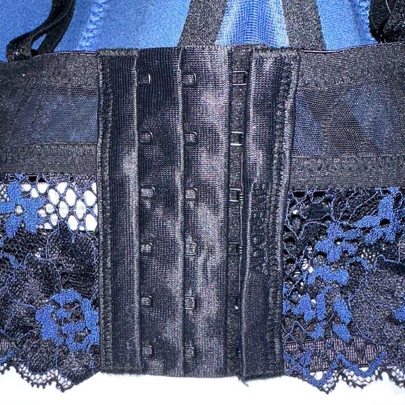 Adore Me Black Navy Lace Pacchi Contour Demi Longline Bra Size 38DD - Picture 12 of 15